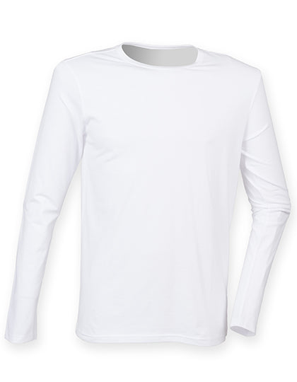 Men´s Feel Good Long Sleeved Stretch T in White, Größe XXL