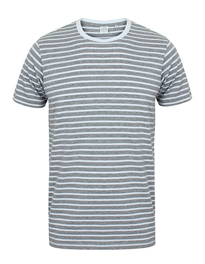 Unisex Striped T in Heather Grey, Größe XXL
