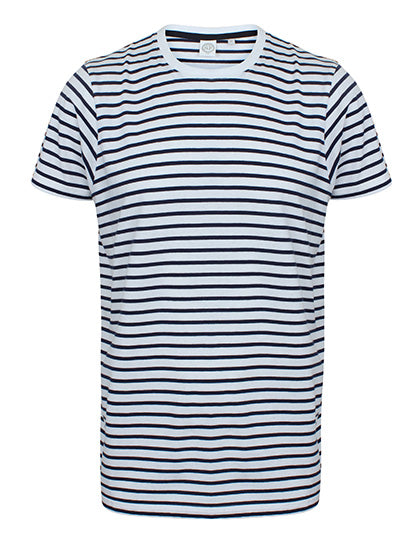 Unisex Striped T in White, Größe XXL