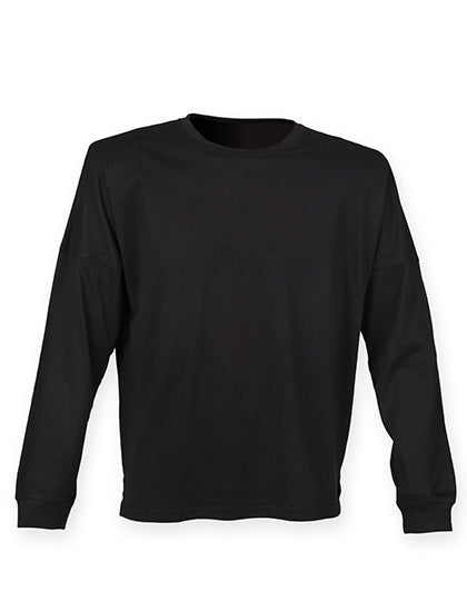 Unisex Drop Shoulder Slogan Top in Black, Größe XXS
