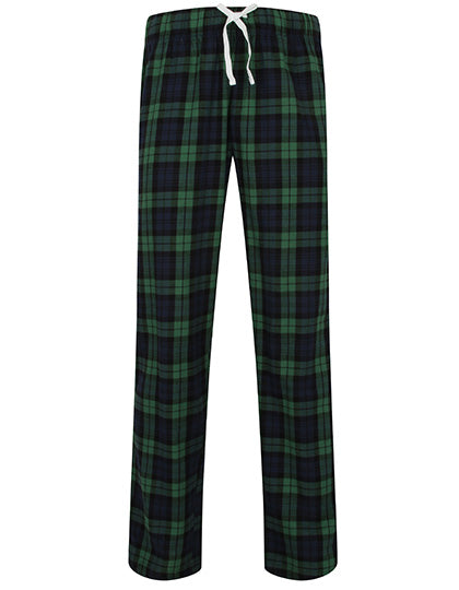 Men´s Tartan Lounge Pants in Navy-Green Check, Größe XS