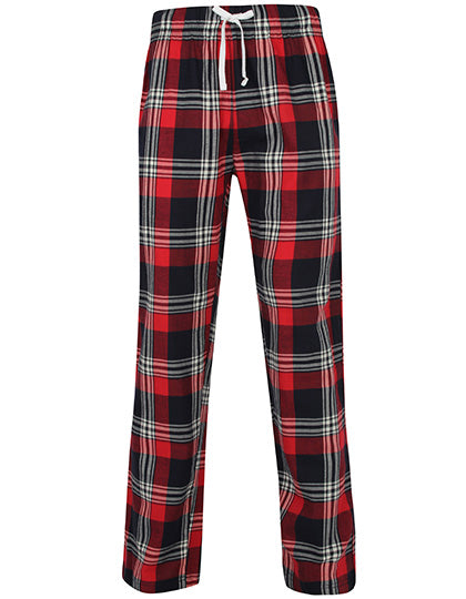 Men´s Tartan Lounge Pants in Red-Navy Check, Größe 3XL