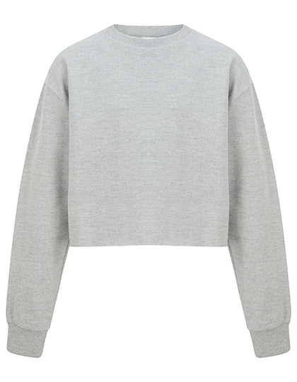 Kids´ Cropped Slounge Sweat in Heather Grey, Größe 13 years