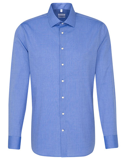 Men´s Shirt Shaped Fit Long Sleeve in Mid Blue, Größe 46