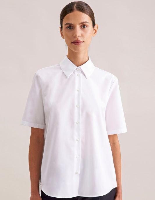 Women´s Oversize Popeline Blouse Shortsleeve
