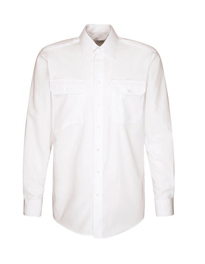 Men´s Pilot Shirt Regular Longsleeve in White, Größe 48