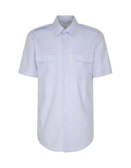 Men´s Pilot Shirt Regular Shortsleeve in Light Blue, Größe 48