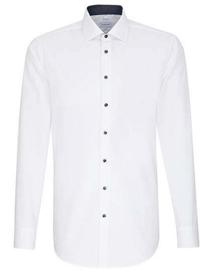 Men´s Shirt Poplin Shaped Fit Long Sleeve in White, Größe 46