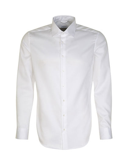 Men´s Shirt Shaped Fit Fine Twill Longsleeve in White, Größe 46
