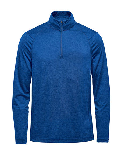 Men's Milano 1/4 Zip Pullover in Classic Blue Heather, Größe 3XL