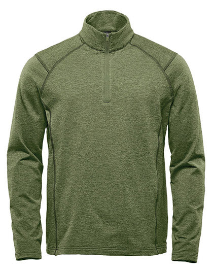 Men's Treeline Performance 1/4 Zip Pullover in Sage Green Heather, Größe 3XL