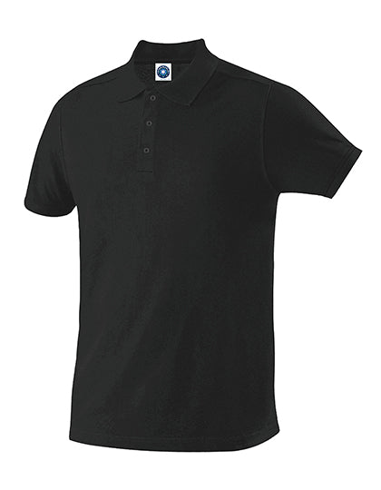 Men´s Organic Cotton Piqué Polo in Black, Größe XXL