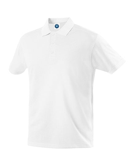 Men´s Organic Cotton Piqué Polo in White, Größe XXL