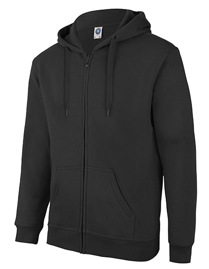 Zip Through Hooded Sweat Jacket in Black, Größe 3XL