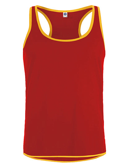 Men´s Contrast Sports Vest in Fiesta Red, Größe XXL