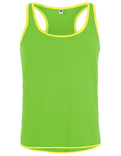 Men´s Contrast Sports Vest in Fluorescent Green, Größe XXL