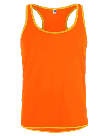 Men´s Contrast Sports Vest in Fluorescent Orange, Größe XXL