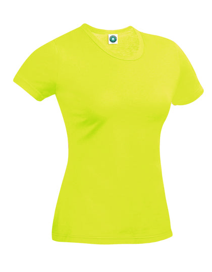 Ladies´ Performance T-Shirt in Fluorescent Yellow, Größe XL
