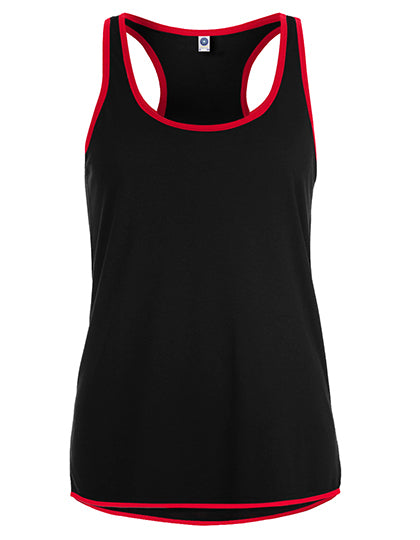 Ladies´ Contrast Sports Vest in Black, Größe XL