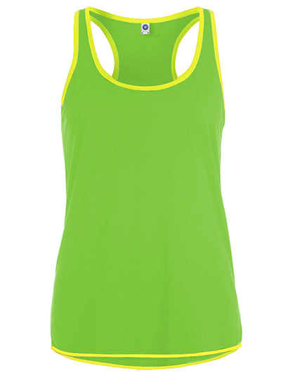 Ladies´ Contrast Sports Vest in Fluorescent Green, Größe XL