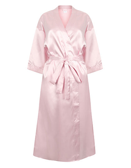 Ladies´ Satin Robe in Light Pink, Größe XL/XXL