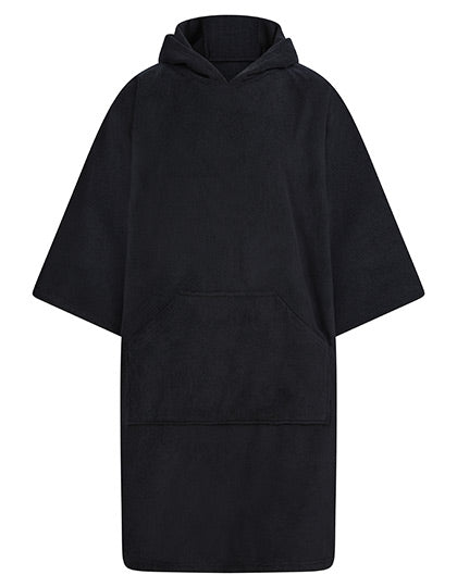 Adults´ Towelling Poncho in Black, Größe One Size