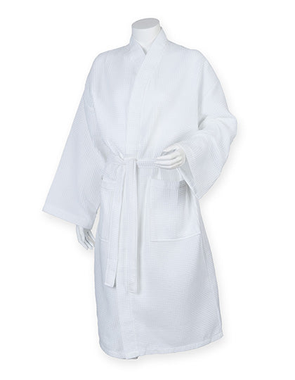 Waffle Robe in White, Größe L/XL