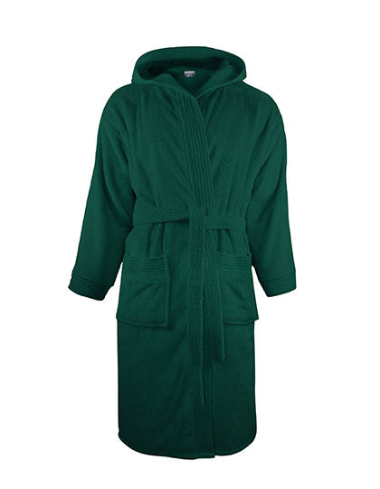 Bathrobe Hooded in Dark Green, Größe XXL/3XL