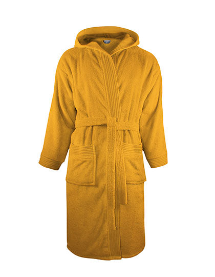 Bathrobe Hooded in Gold Yellow, Größe XXL/3XL