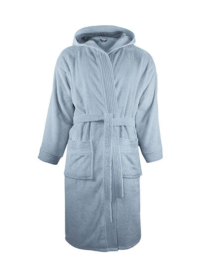 Bathrobe Hooded in Light Blue, Größe XXL/3XL