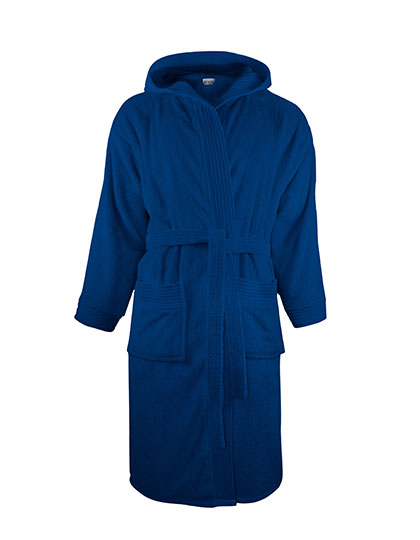 Bathrobe Hooded in Navy Blue, Größe XXL/3XL