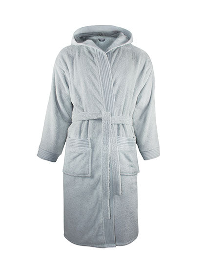 Bathrobe Hooded in Silver Grey, Größe XXL/3XL