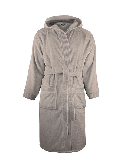 Bathrobe Hooded in Taupe, Größe XXL/3XL