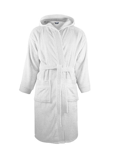 Bathrobe Hooded in White, Größe XXL/3XL