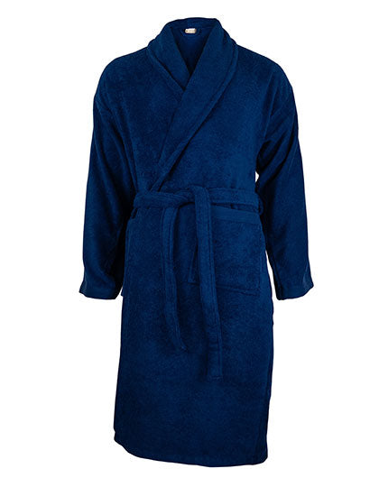 Organic Bathrobe in Navy Blue, Größe XXL/3XL