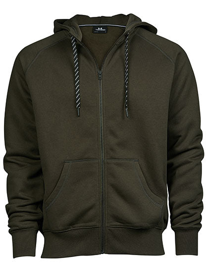 Men´s Fashion Full Zip Hood in Dark Olive, Größe 3XL