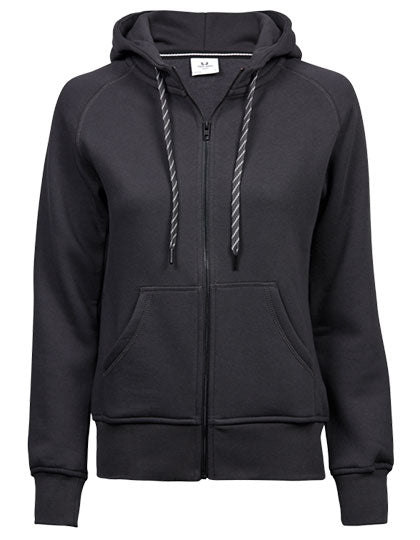 Women´s Fashion Full Zip Hood in Dark Grey (Solid), Größe XXL