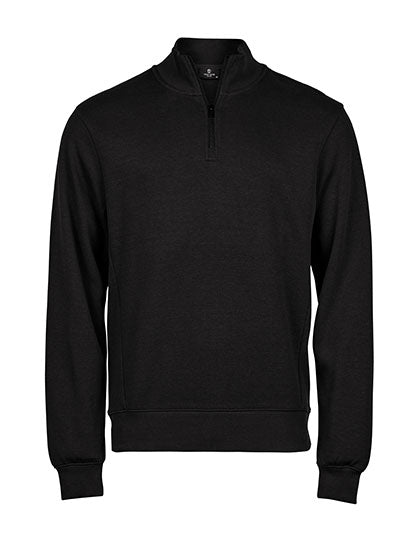 Ribbed Interlock Half Zip in Black, Größe 3XL