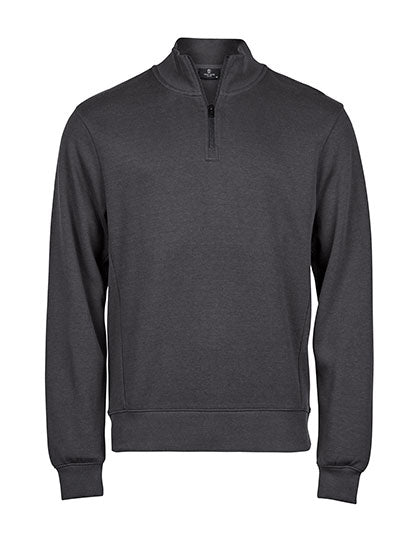 Ribbed Interlock Half Zip in Dark Grey (Solid), Größe 3XL