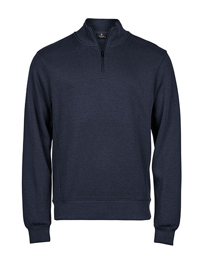 Ribbed Interlock Half Zip in Navy, Größe 3XL