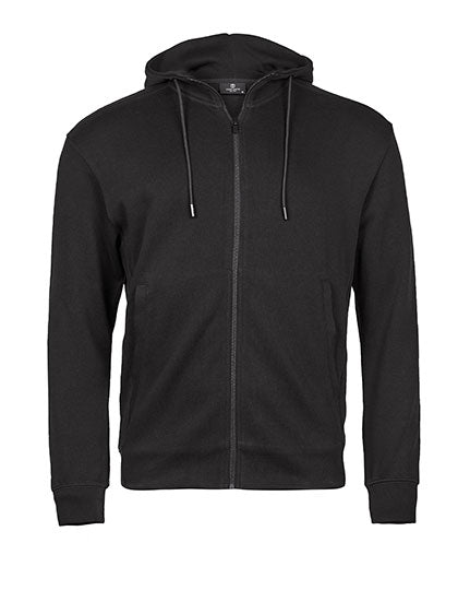 Ribbed Interlock Hooded Full Zip in Black, Größe 3XL