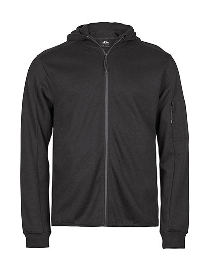 Athletic Hooded Full Zip Sweat in Black, Größe 3XL