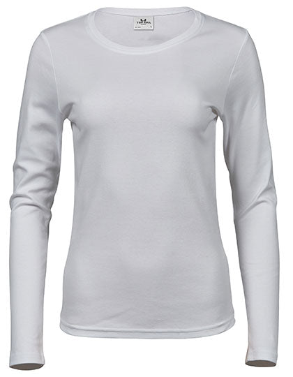 Women´s Long Sleeve Interlock Tee in White, Größe 3XL