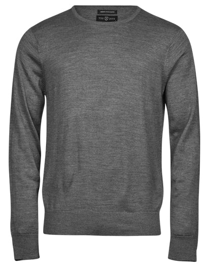 Men´s Crew Neck Sweater in Grey Melange, Größe 3XL