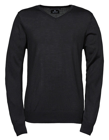 Men´s V-Neck Sweater in Black, Größe 3XL