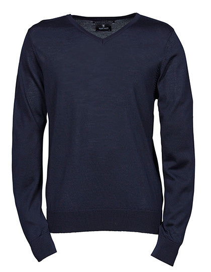 Men´s V-Neck Sweater in Navy, Größe 3XL