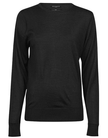 Women´s Crew Neck Sweater in Black, Größe XXL