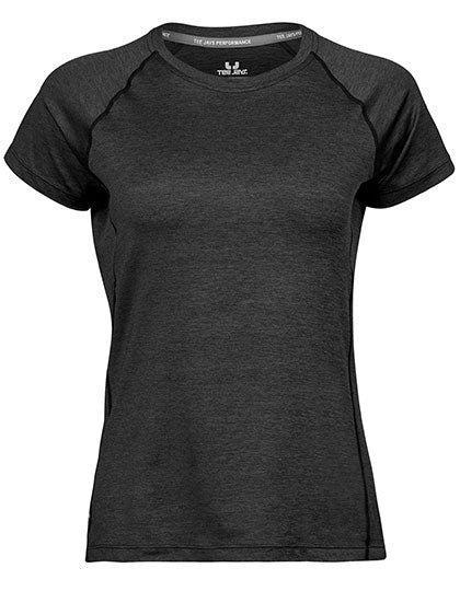 Women´s CoolDry Tee in Black Melange, Größe XXL