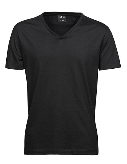 Fashion V-Neck Sof Tee in Black, Größe 3XL