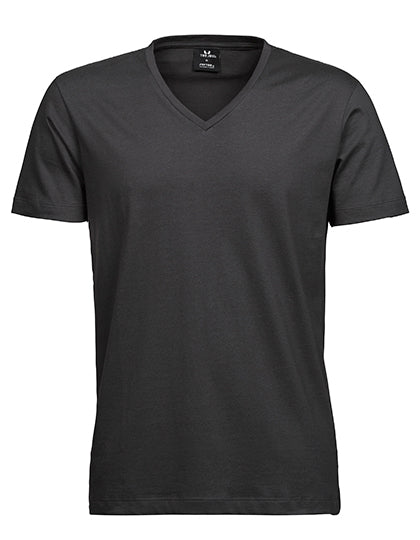 Fashion V-Neck Sof Tee in Dark Grey (Solid), Größe 3XL